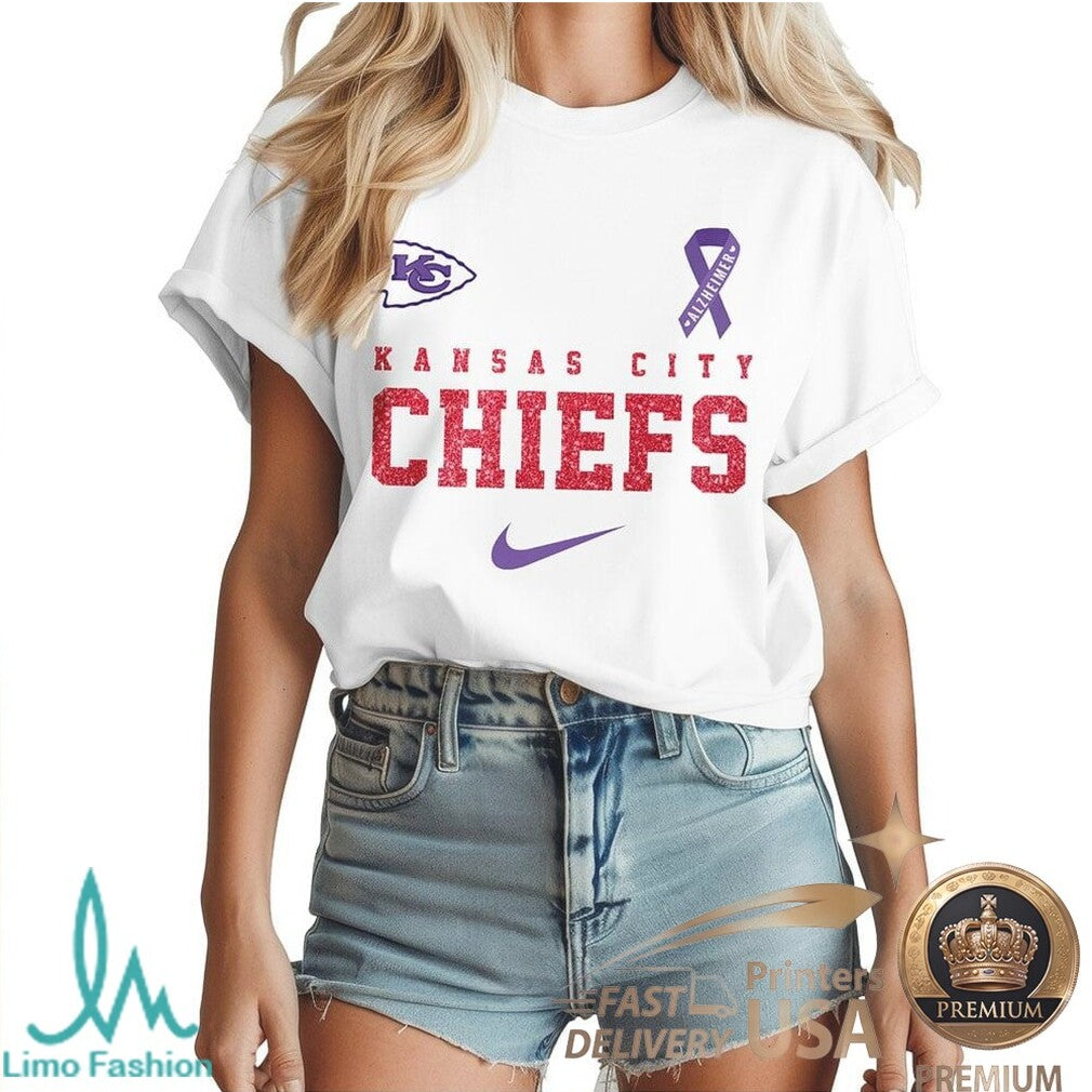 Kansas City Chiefs Alzheimer Awareness Heartbeat I Will Remember For You T Shirt - Limotees LLC