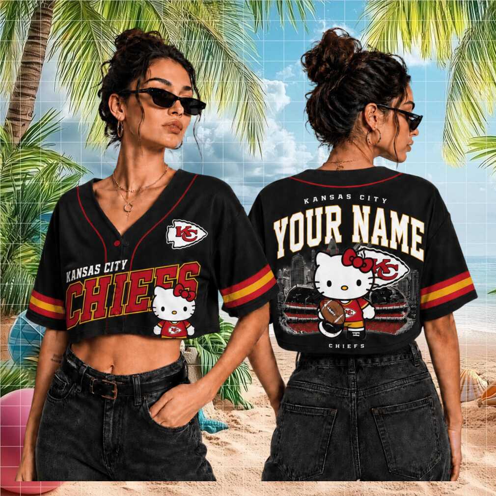 Kansas City Chiefs Hello Kitty Football Mascot Custom Name Baseball Shirt