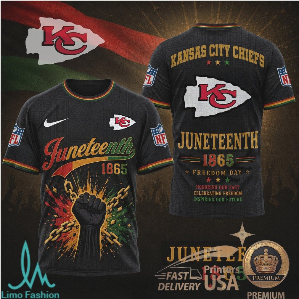 Kansas City Chiefs Juneteenth 1865 Freedom Day Black History T Shirt - Limotees LLC