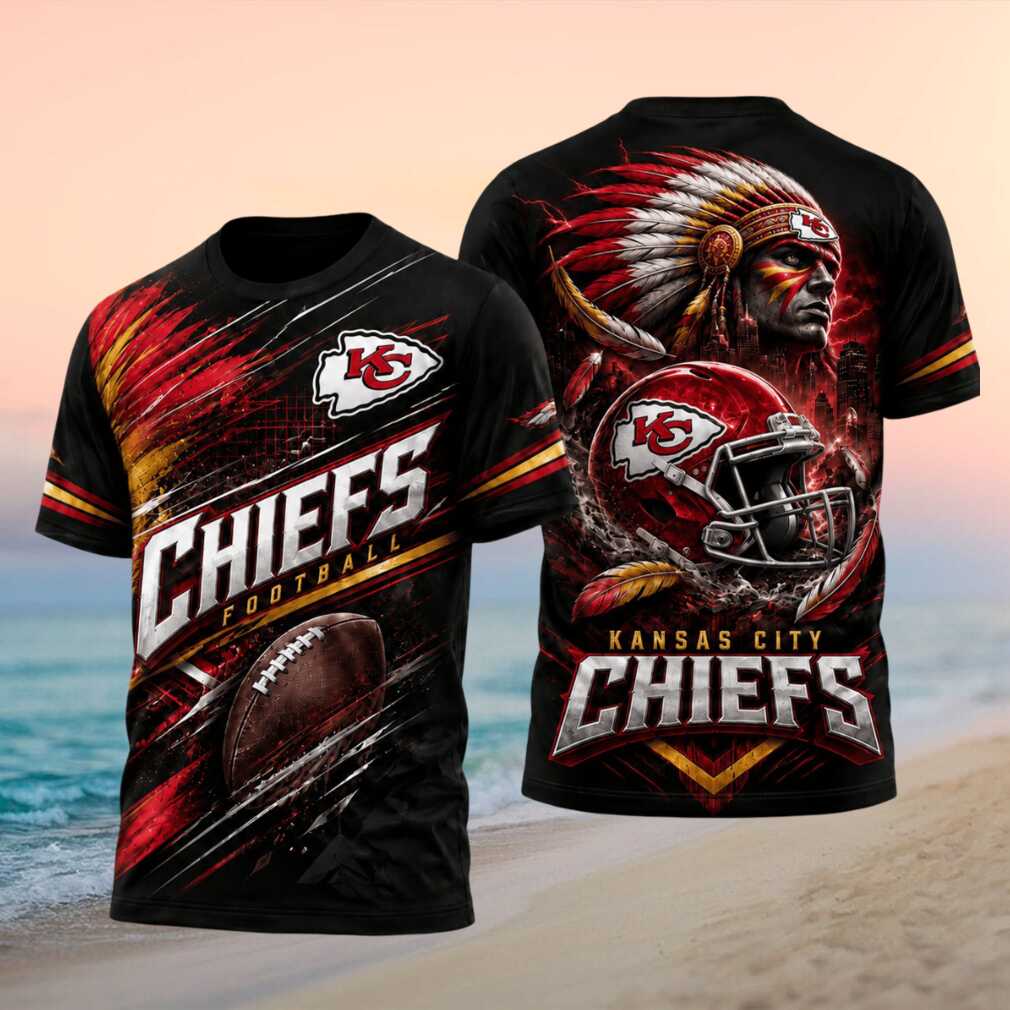 Kansas City Chiefs Native American Chief Helmet Football Graphic Shirt - Limotees LLC