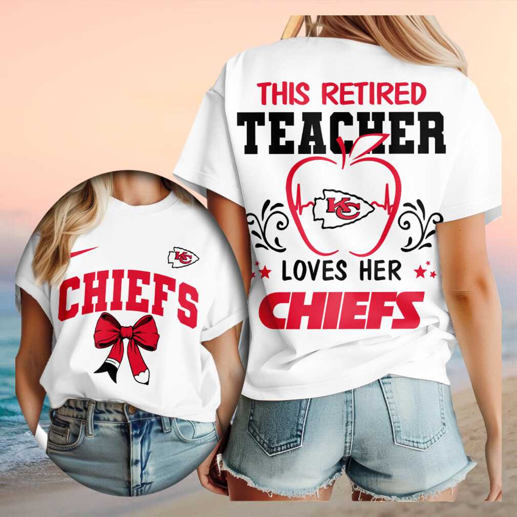 Kansas City Chiefs Retired Teacher Apple Heartbeat Shirt