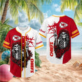 Kansas City Chiefs Skeleton Grateful Roses Baseball Shirt - Limotees LLC