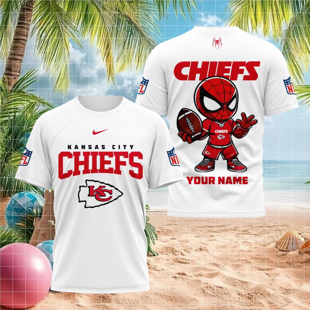 Kansas City Chiefs Spiderman Custom Name Football T Shirt