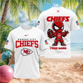 Kansas City Chiefs Spiderman Custom Name Football T Shirt