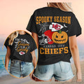 Kansas City Football Spooky Season Pumpkin Helmet Shirt
