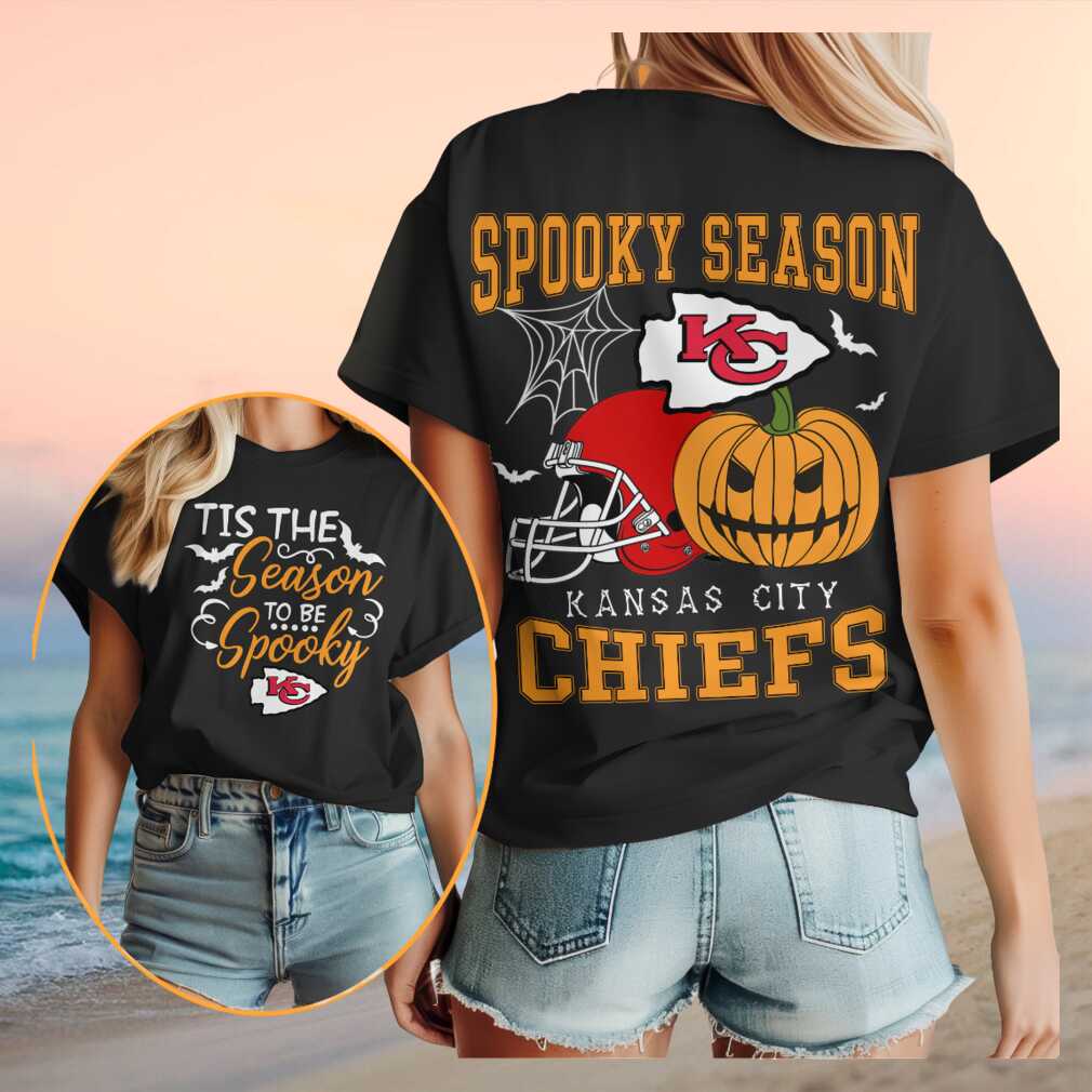 Kansas City Football Spooky Season Pumpkin Helmet Shirt