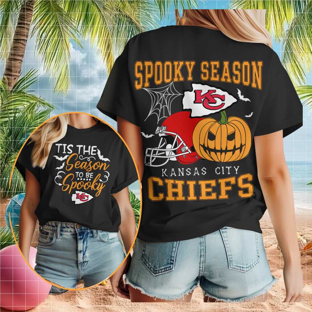Kansas City Football Spooky Season Pumpkin Helmet Shirt