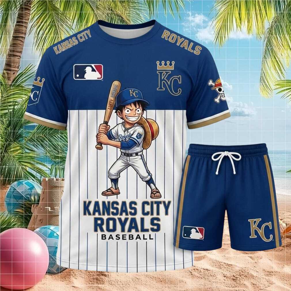 Kansas City Royals Luffy Anime Baseball Shorts Shirt