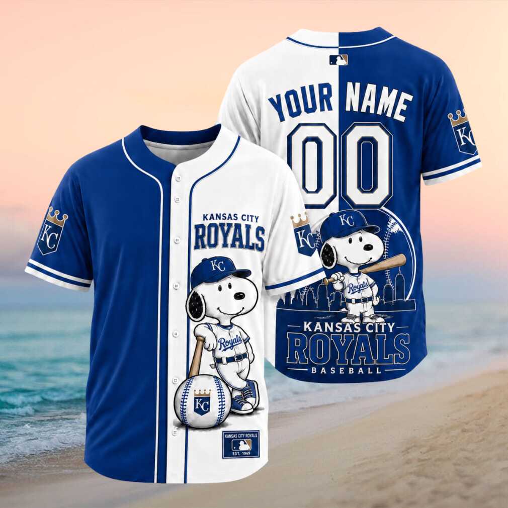 Kansas City Royals Snoopy Dog Baseball Skyline Custom Baseball Jersey