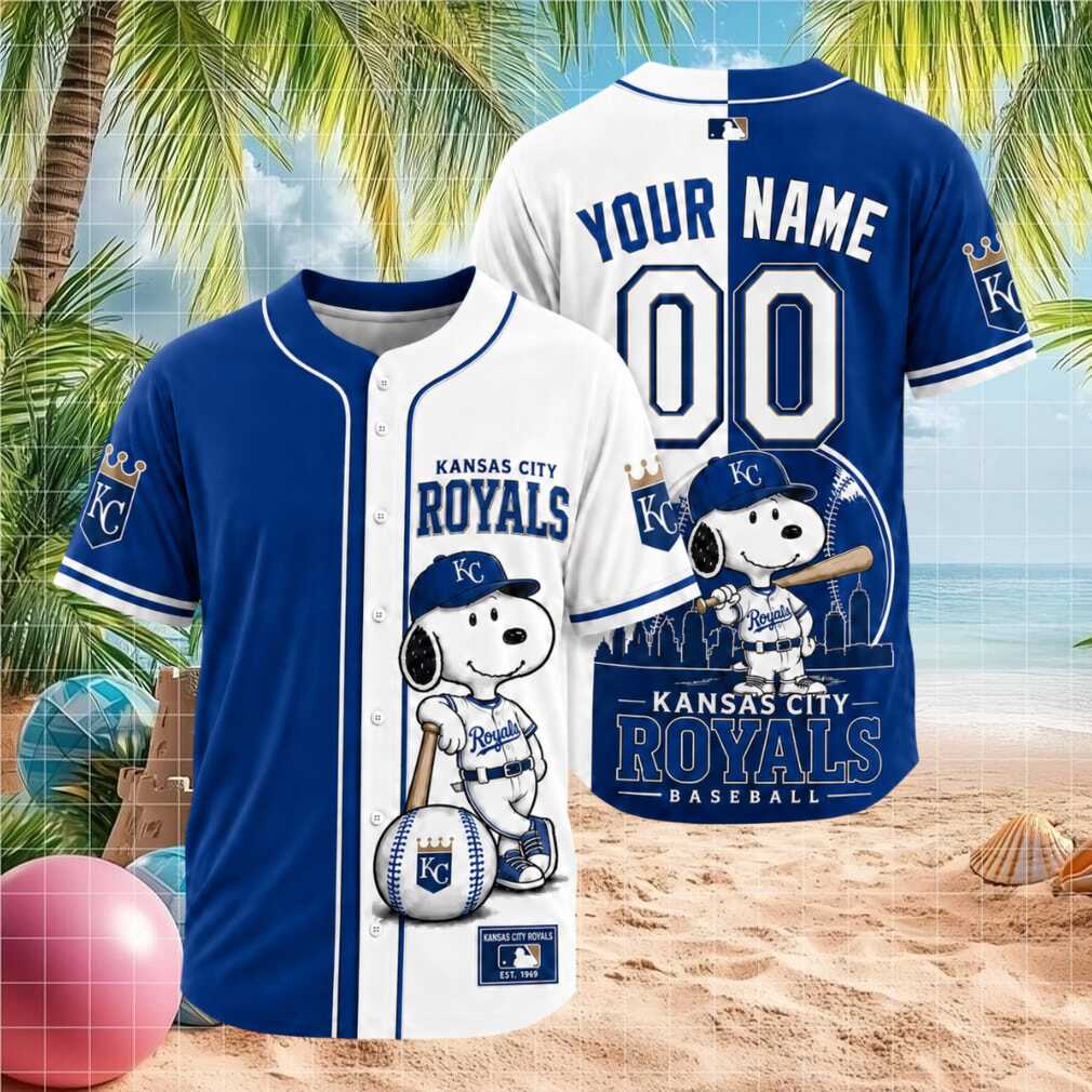 Kansas City Royals Snoopy Dog Baseball Skyline Custom Baseball Jersey