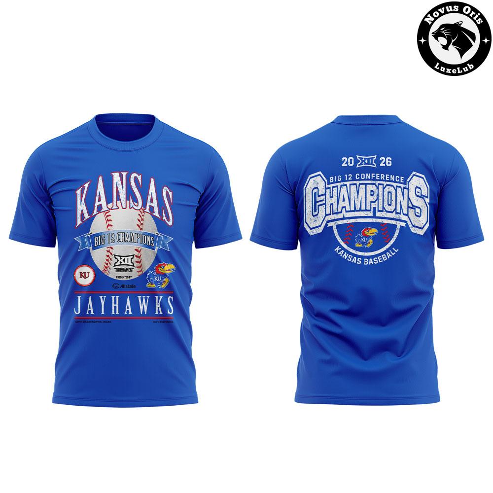 Kansas Jayhawks 2026 Big 12 Tournament Champions T-Shirt