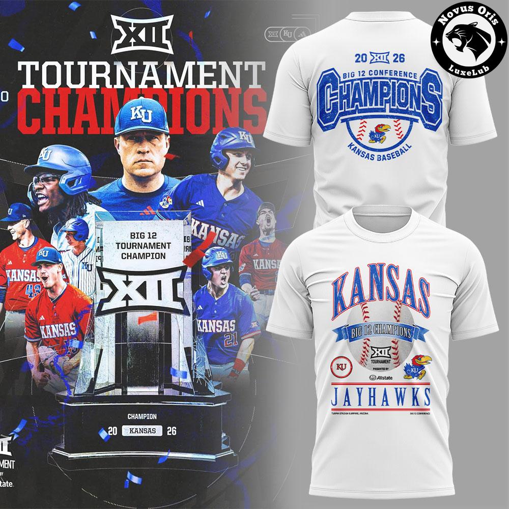 Kansas Jayhawks 2026 Big 12 Tournament Champions T-Shirt