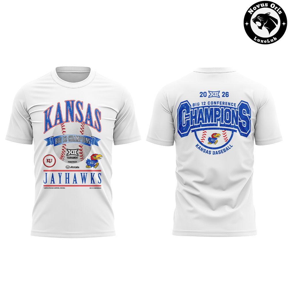 Kansas Jayhawks 2026 Big 12 Tournament Champions T-Shirt