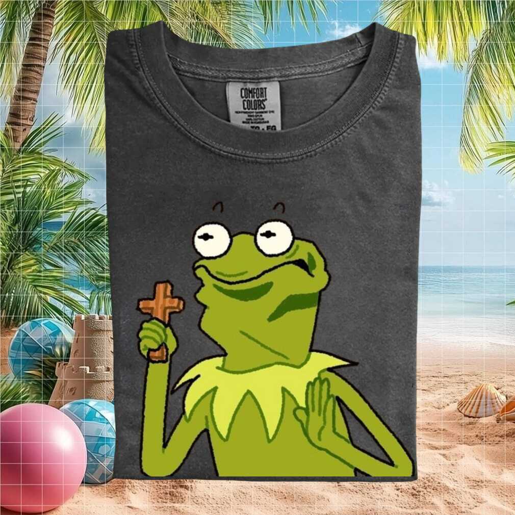 Kermit the Frog Christian Cross Faith Religious Meme T Shirt - Limotees LLC
