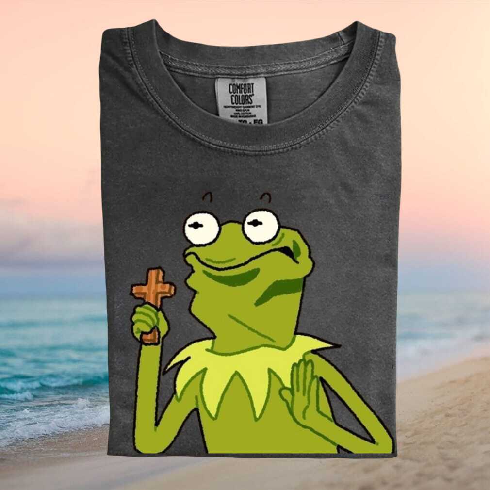 Kermit the Frog Christian Cross Faith Religious Meme T Shirt - Limotees LLC