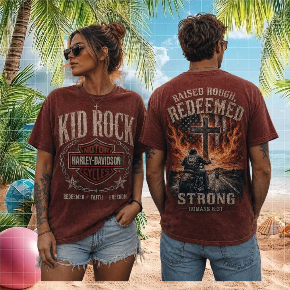 Kid Rock Raised Rough Redeemed Strong Vintage Harley Davidson Tour Men Women Fans Shirt - Limotees LLC