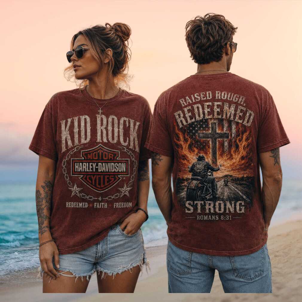 Kid Rock Raised Rough Redeemed Strong Vintage Harley Davidson Tour Men Women Fans Shirt - Limotees LLC