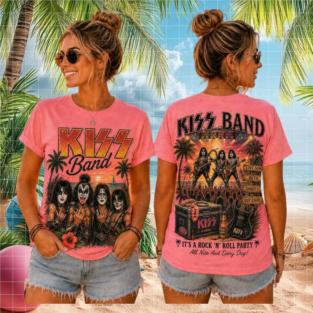 Kiss Band Rock N Roll Party Vintage Style Casual Summer Shirt