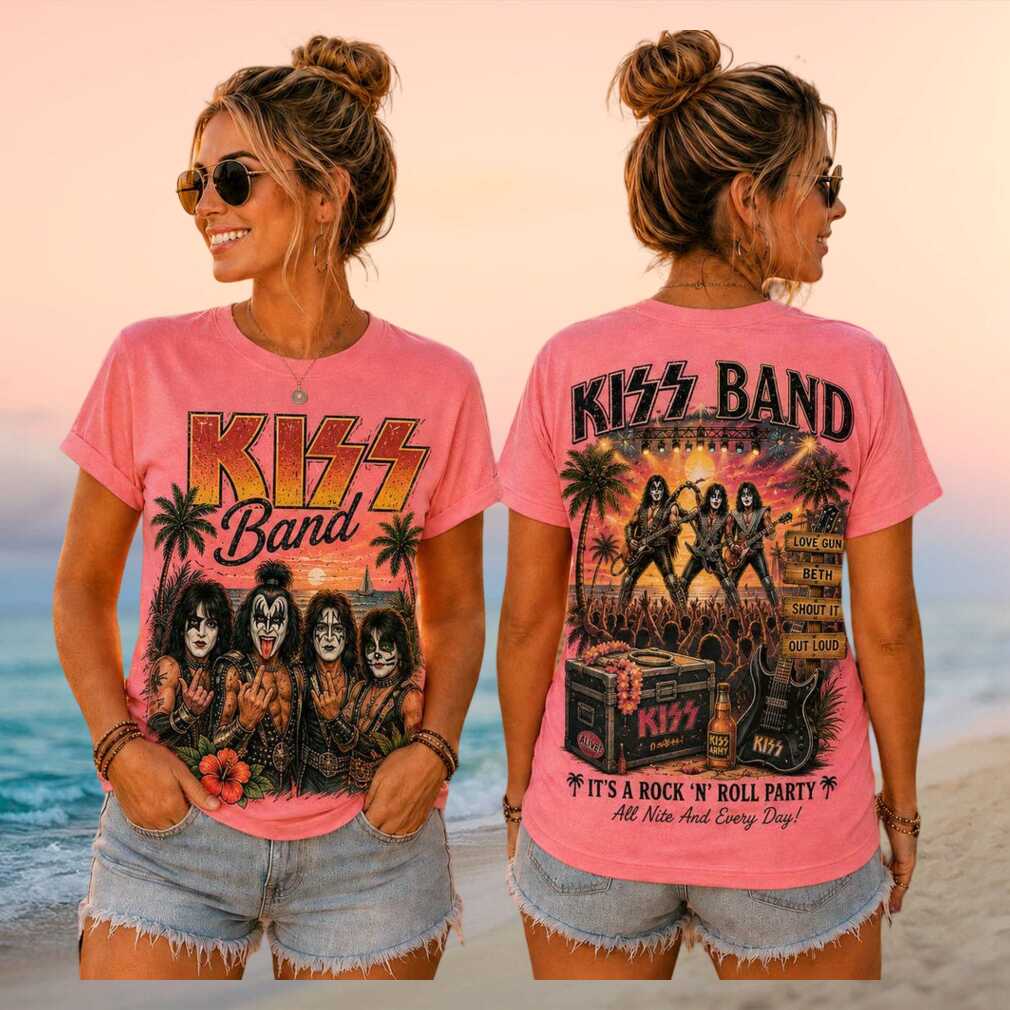 Kiss Band Rock N Roll Party Vintage Style Casual Summer Shirt