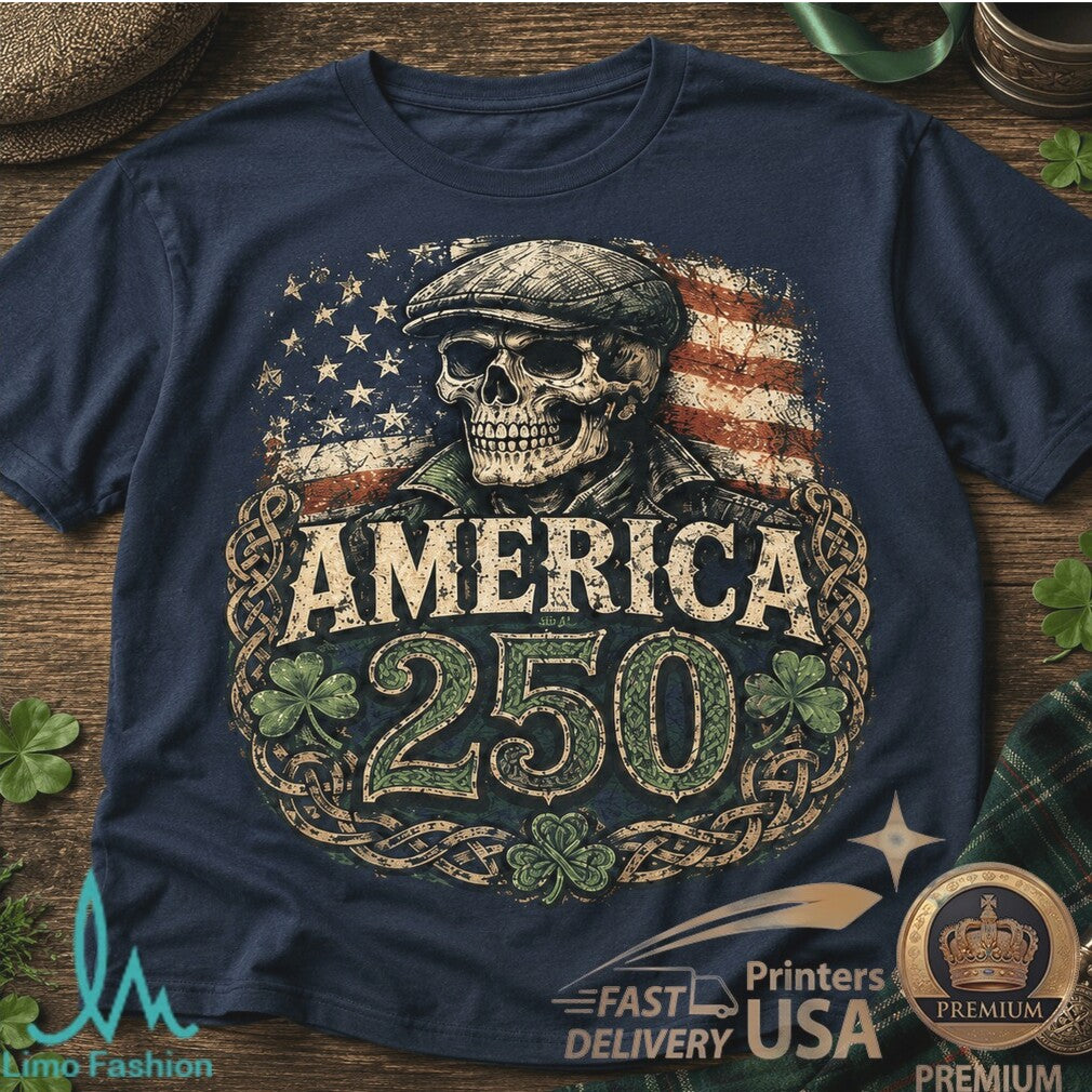 Dropkick Murphys America 250 Years of Freedom Patriotic Skull Shirt - Limotees LLC