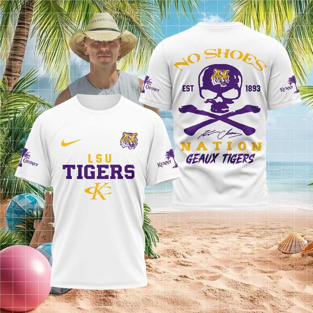 LSU Tigers No Shoes Nation Skull Mascot Geaux Shirt - Limotees LLC