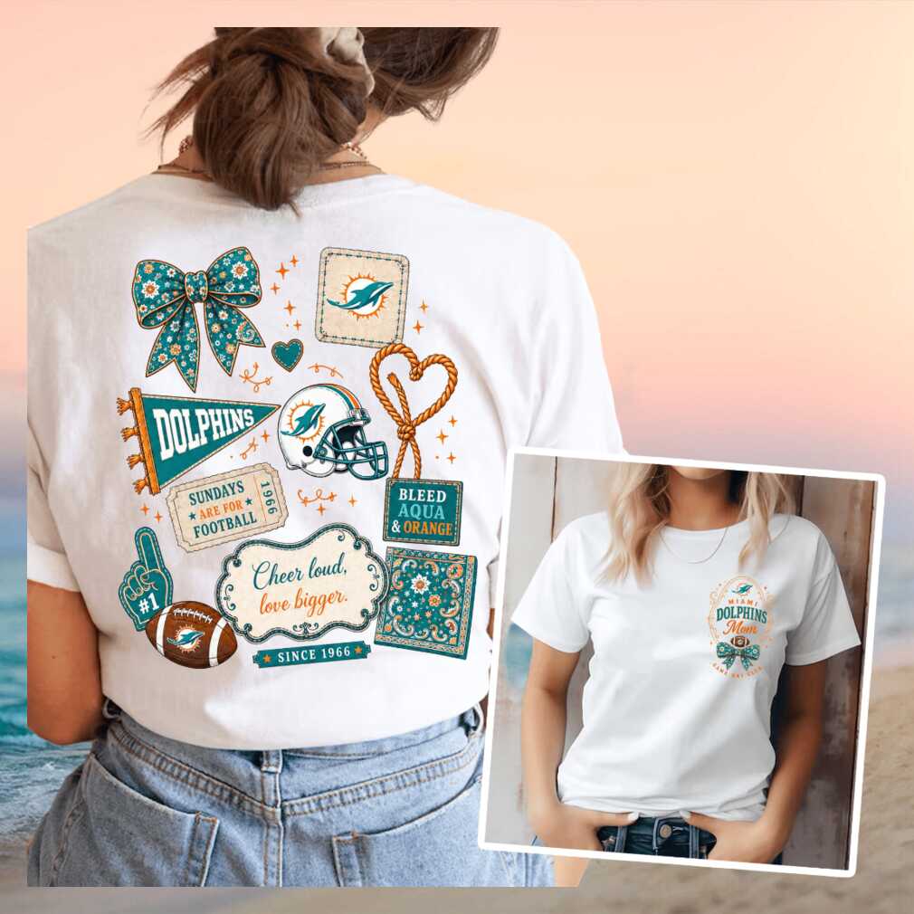 Miami Dolphins Football Mom Game Day Bow Shirt