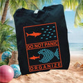 Labor Rights Do Not Panic Organize Fish Eating Shark T Shirt - Limotees LLC