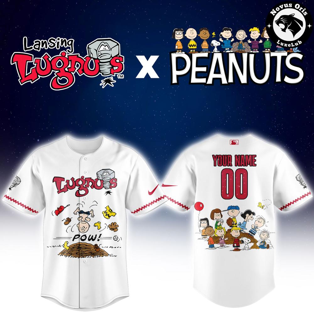 Lansing Lugnuts x Peanuts Night 2026 Limited Baseball Jersey