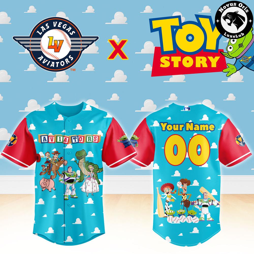 Las Vegas Aviators x Toy Story Night Woody Buzz Lightyear Custom Baseball Jersey
