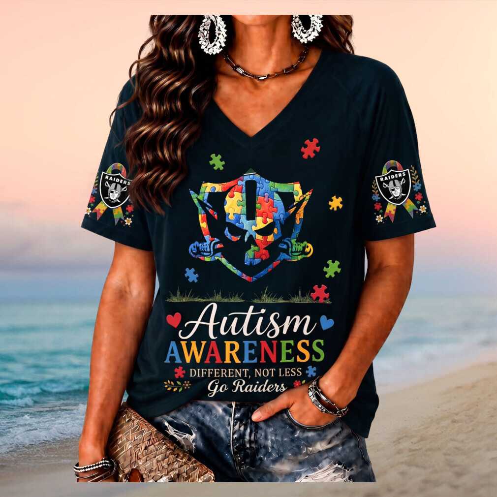 Las Vegas Raiders Autism Awareness Different Not Less Women Shirt