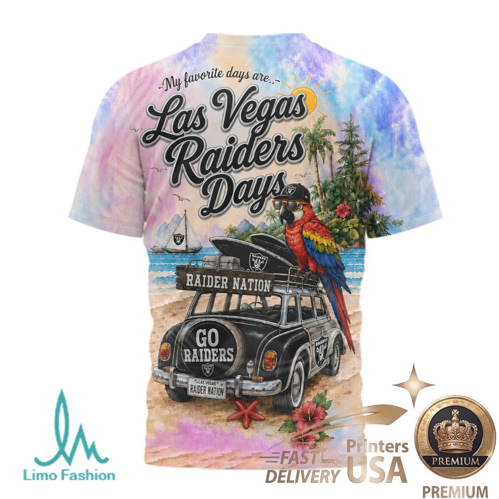 Las Vegas Raiders Beach Tropical Parrot Summer Men's T Shirt - Limotees LLC