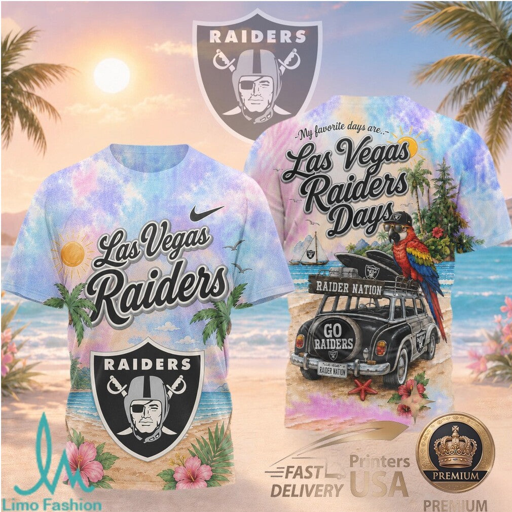 Las Vegas Raiders Beach Tropical Parrot Summer Men's T Shirt - Limotees LLC