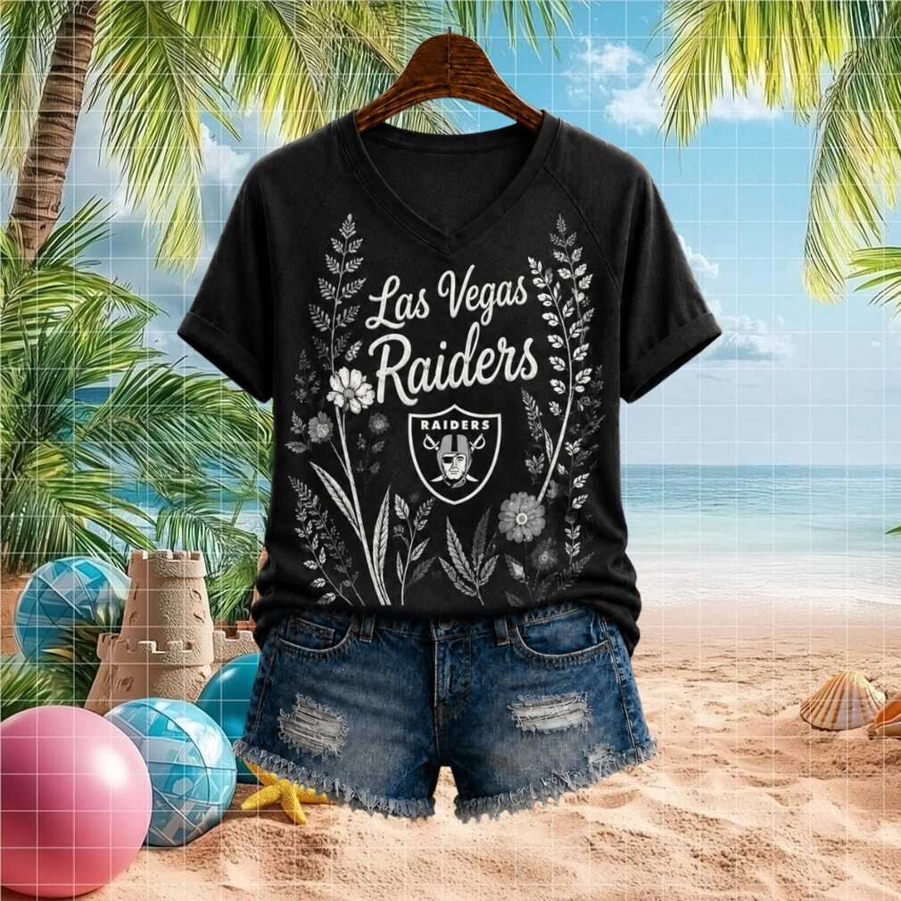 Las Vegas Raiders Floral Team Logo Graphic Shirt - Limotees LLC