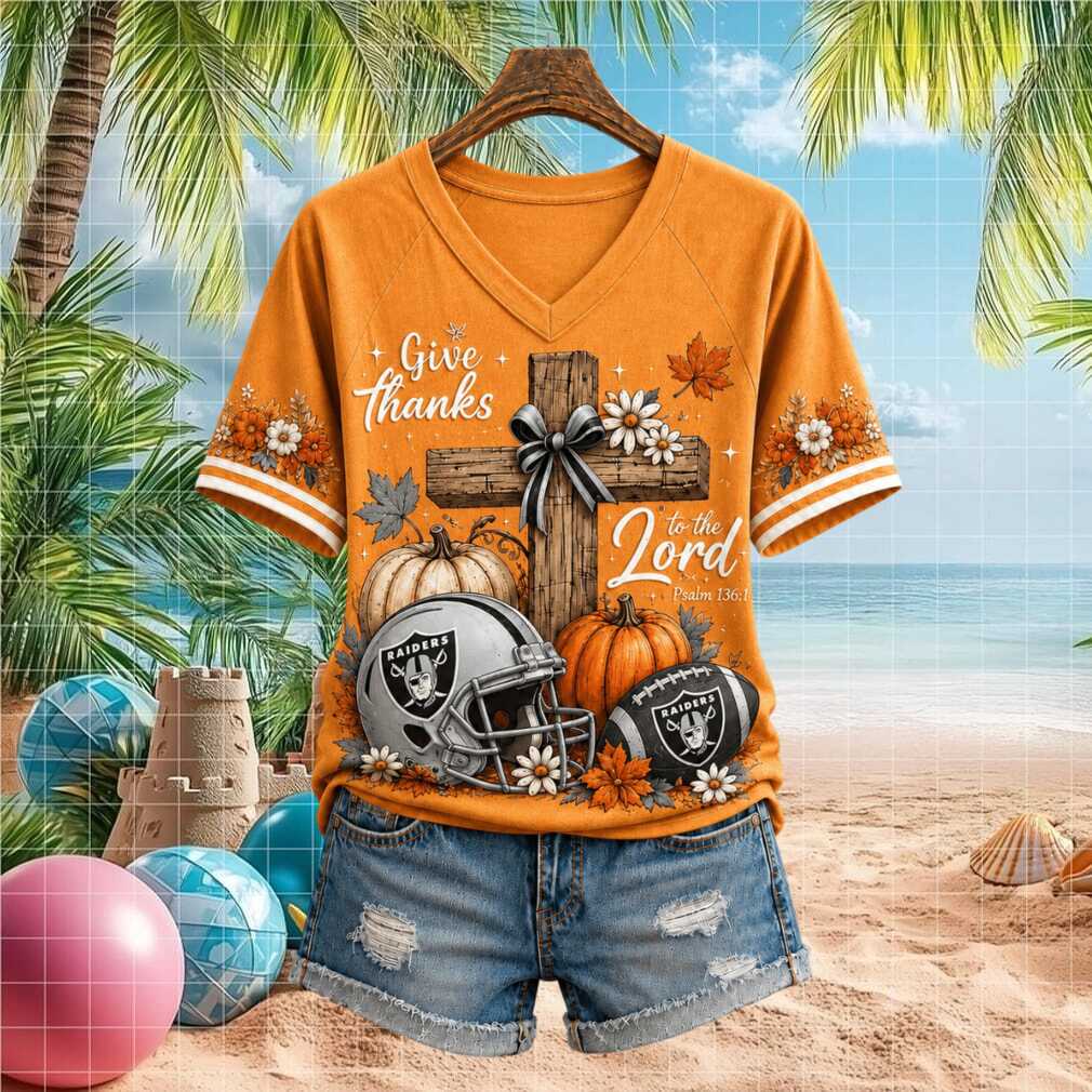 Las Vegas Raiders Football Cross Pumpkin Autumn Give Thanks Shirt