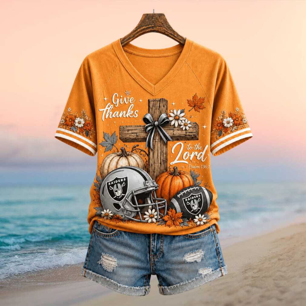 Las Vegas Raiders Football Cross Pumpkin Autumn Give Thanks Shirt