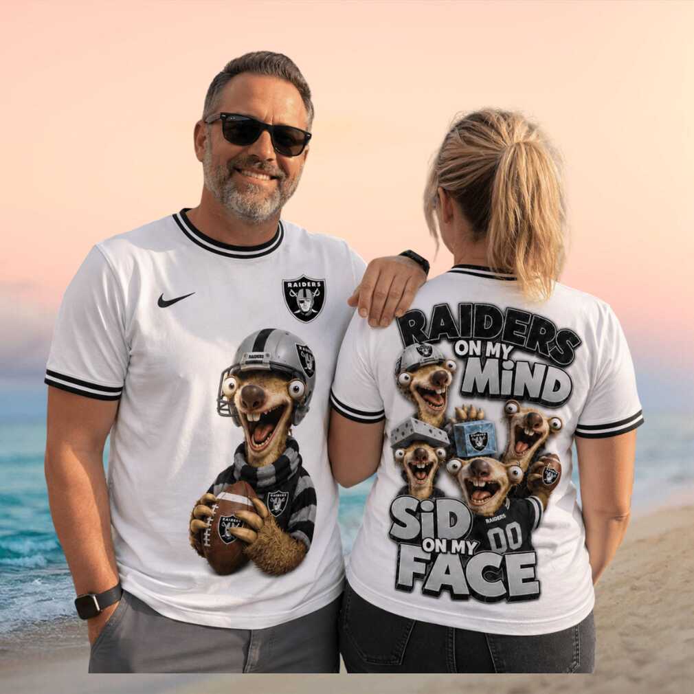 Las Vegas Raiders Football Fans Sid The Sloth Ice Age Cartoon White Men Women Shirt