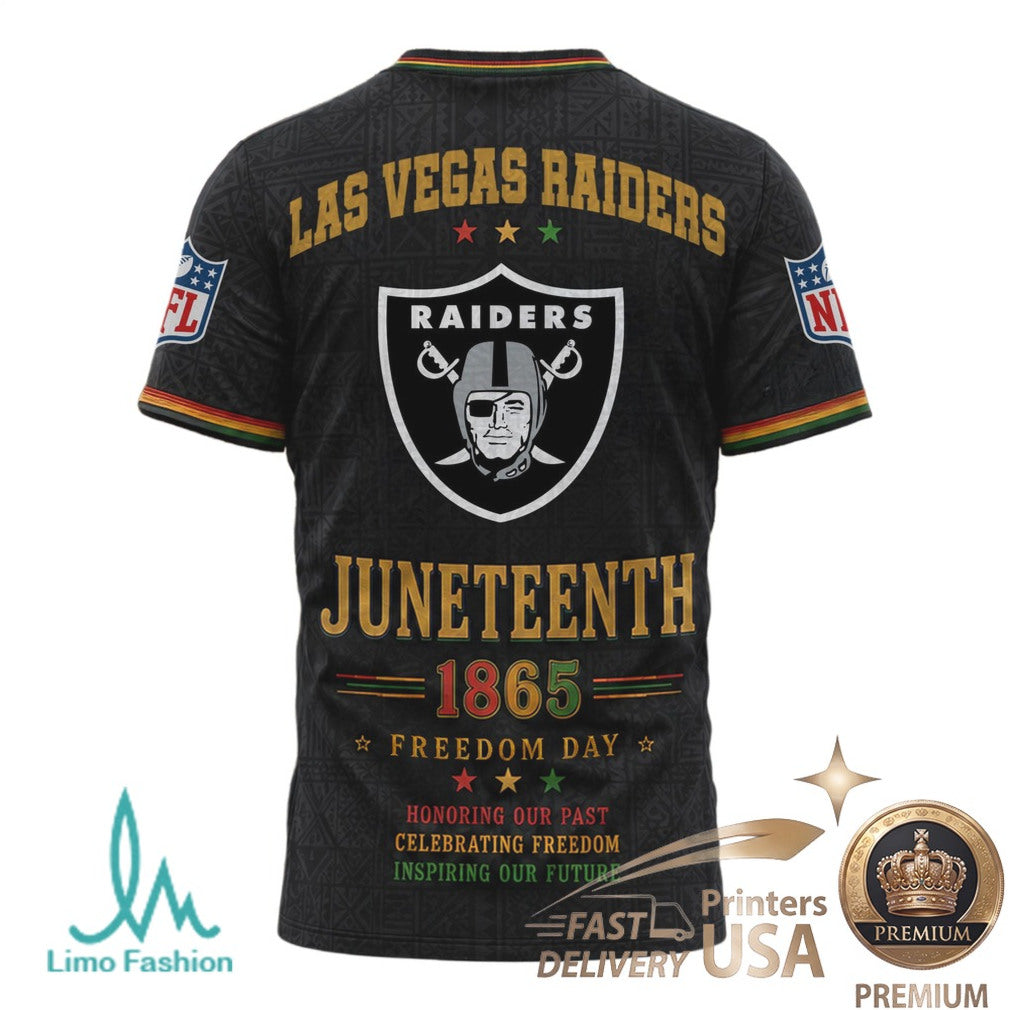 Las Vegas Raiders Juneteenth 1865 Freedom Day Black History T Shirt - Limotees LLC