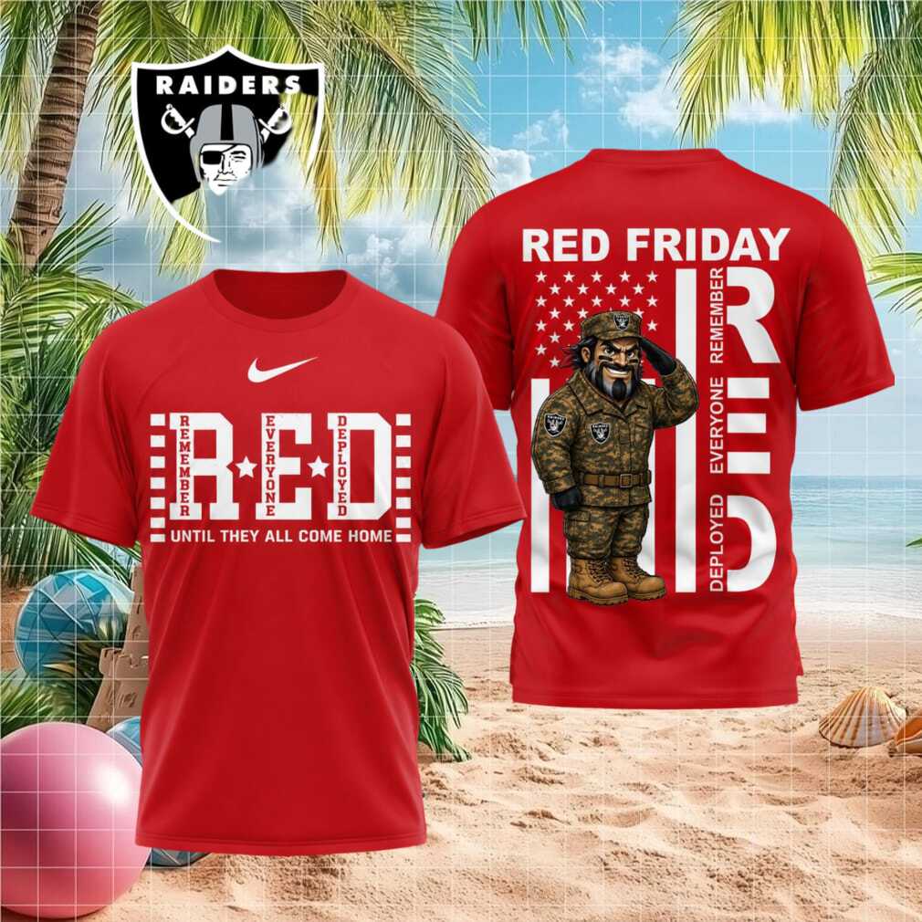 Las Vegas Raiders Mascot Remember Everyone Deployed Red Friday Shirt - Limotees LLC