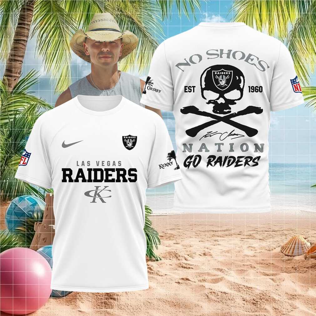 Las Vegas Raiders No Shoes Nation Skull Shirt Kenny Chesney Football Shirt