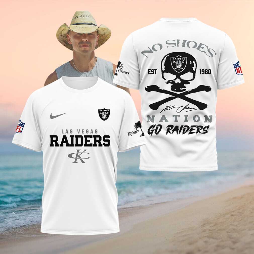 Las Vegas Raiders No Shoes Nation Skull Shirt Kenny Chesney Football Shirt