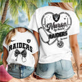 Las Vegas Raiders Nurse By Heart Soul Stethoscope Graphic Shirt