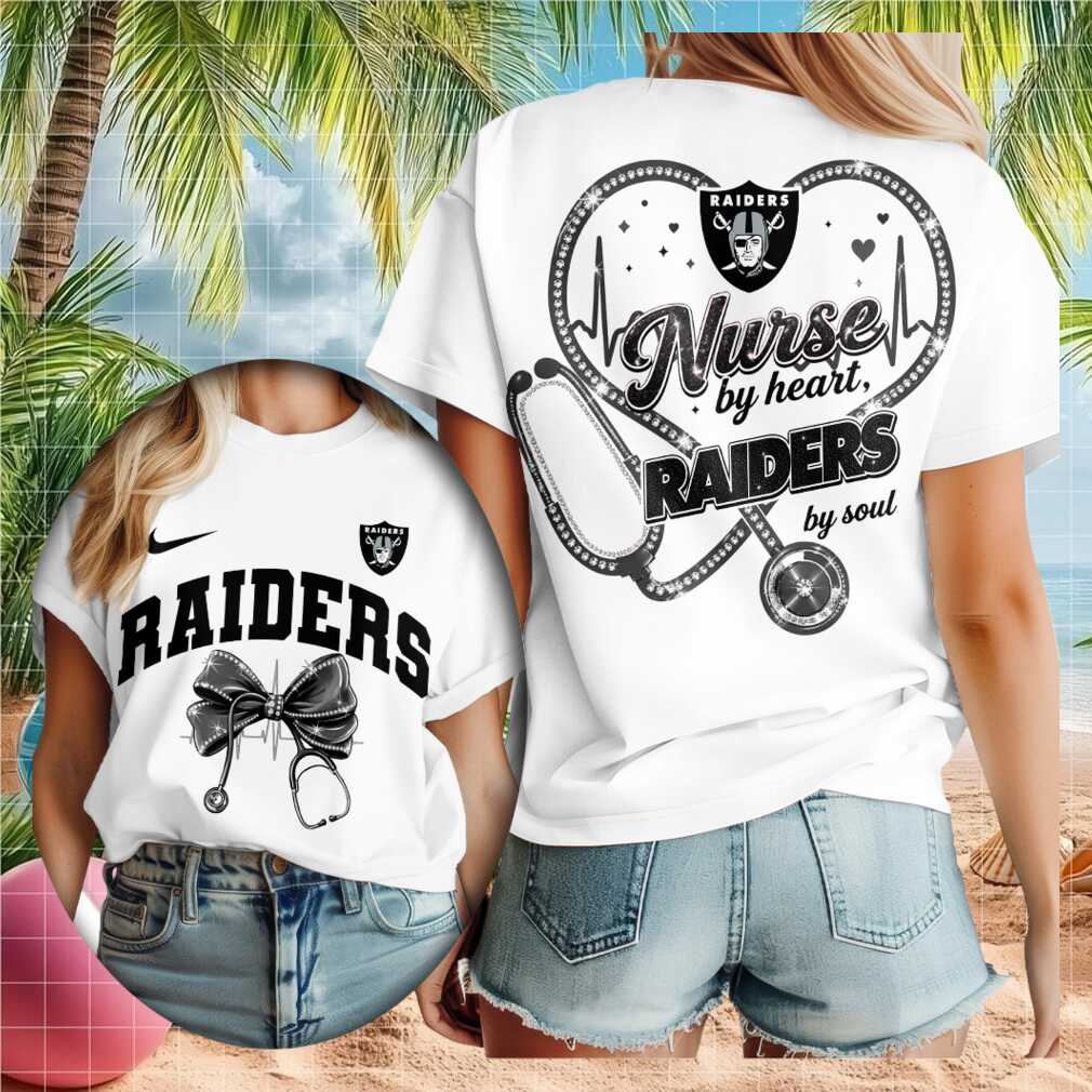 Las Vegas Raiders Nurse By Heart Soul Stethoscope Graphic Shirt
