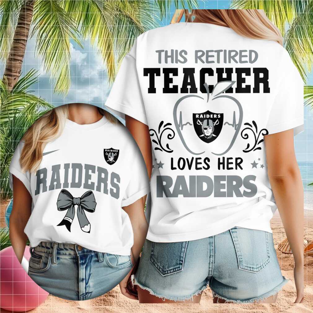 Las Vegas Raiders Retired Teacher Apple Bow Shirt - Limotees LLC