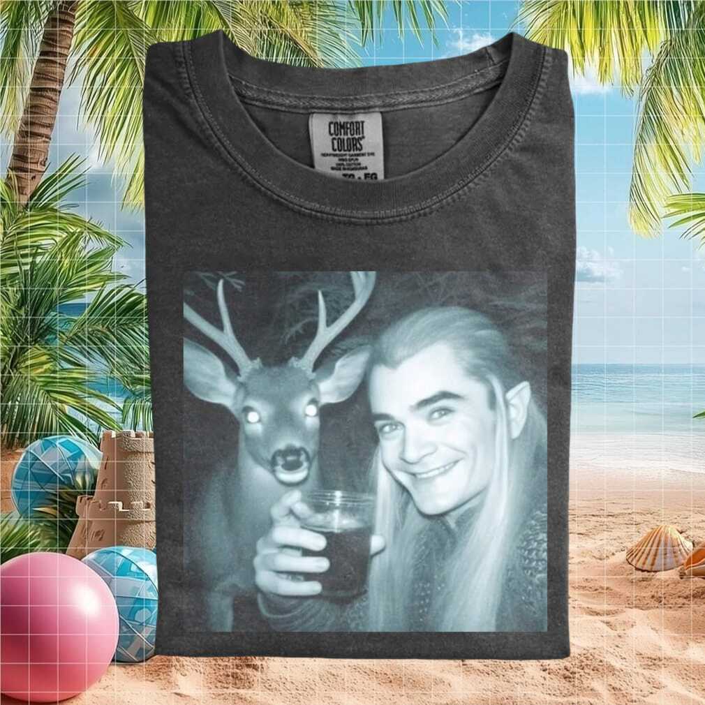 Legolas Drinking With Deer Funny Lord Of The Rings Meme T Shirt - Limotees LLC