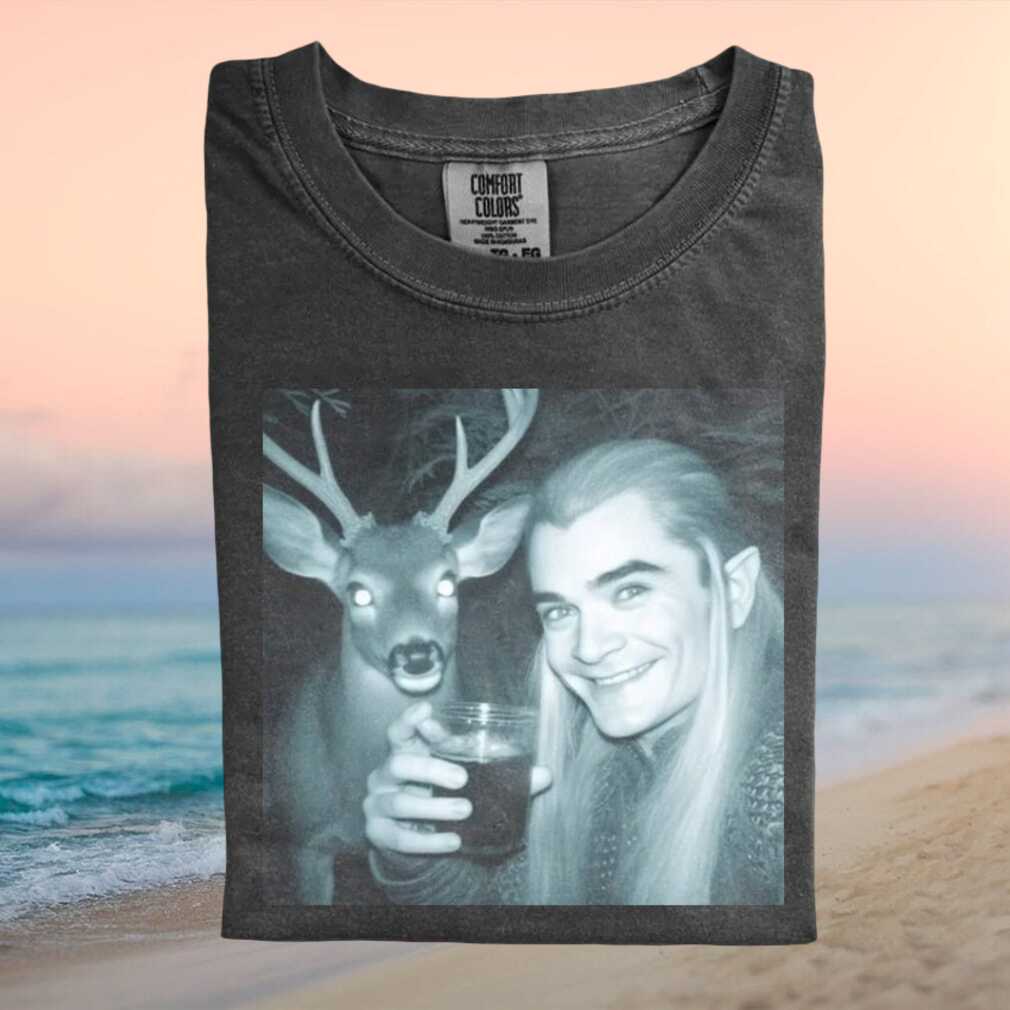 Legolas Drinking With Deer Funny Lord Of The Rings Meme T Shirt - Limotees LLC