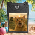 Lion Chasing Cat Funny Viral Meme Graphic T Shirt - Limotees LLC