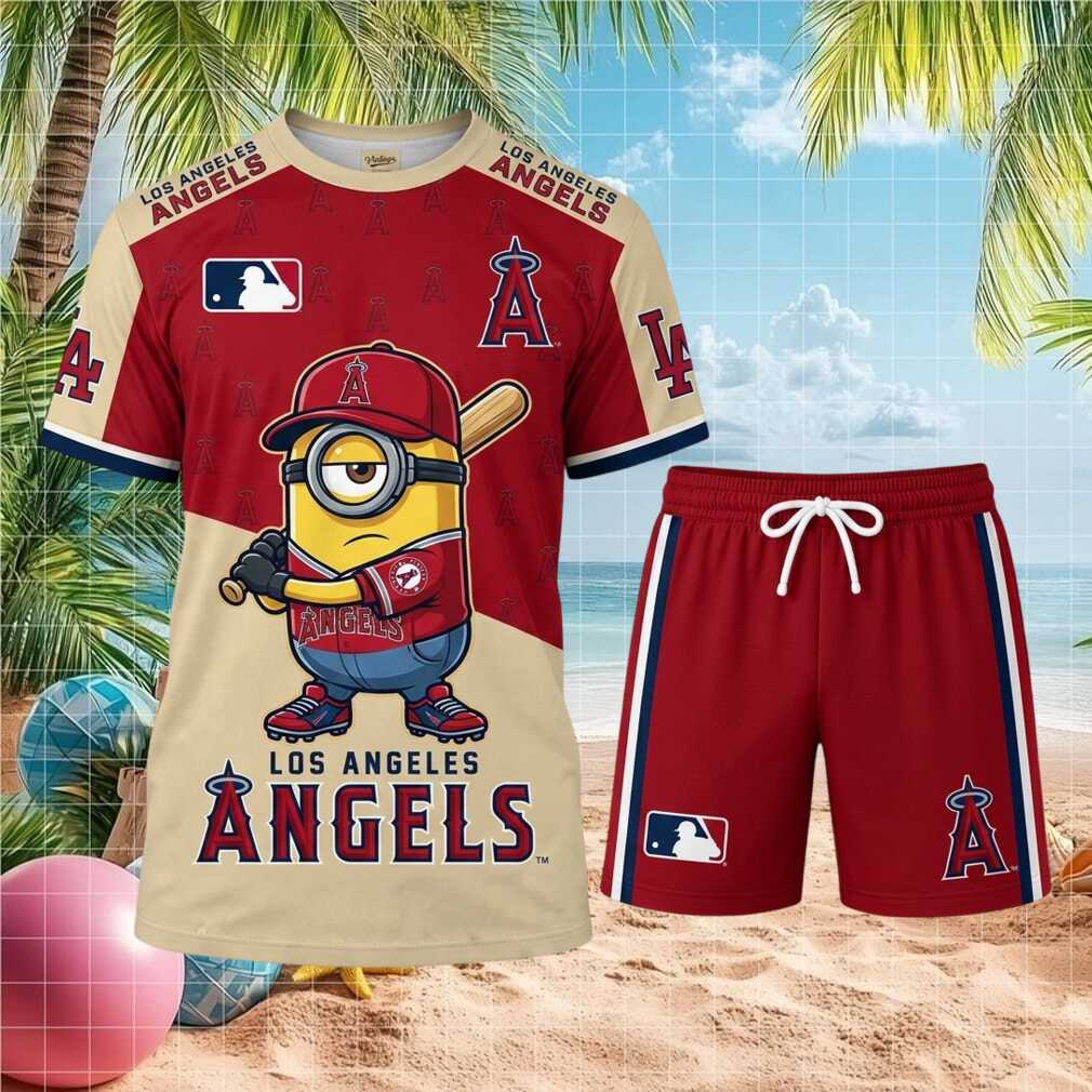 Los Angeles Angels Minion Baseball Player Cartoon Shirt Shirt