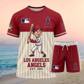 Los Angeles Angels Mr Bean Mascot Baseball Shorts Shirt