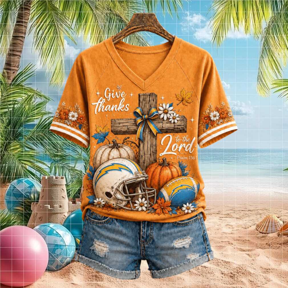 Los Angeles Chargers Give Thanks Cross Pumpkin Autumn Football Shirt