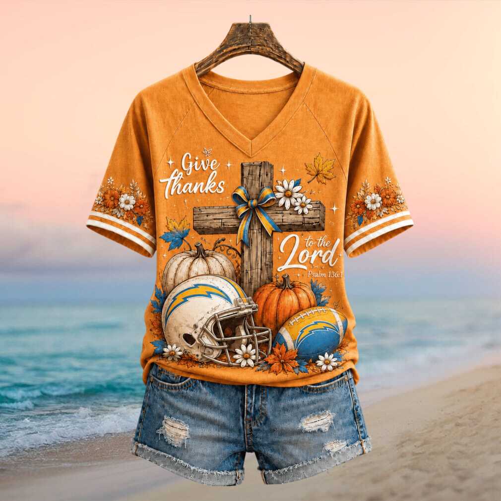 Los Angeles Chargers Give Thanks Cross Pumpkin Autumn Football Shirt